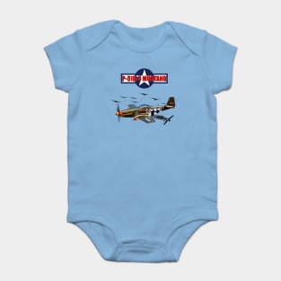 The Legendary P51D 5 Mustang Aircraft motormaniac Baby Bodysuit